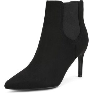 Black Suede Pointed Toe Stiletto High Heel Ankle Booties Size 6 B(M) US Kizzy-1